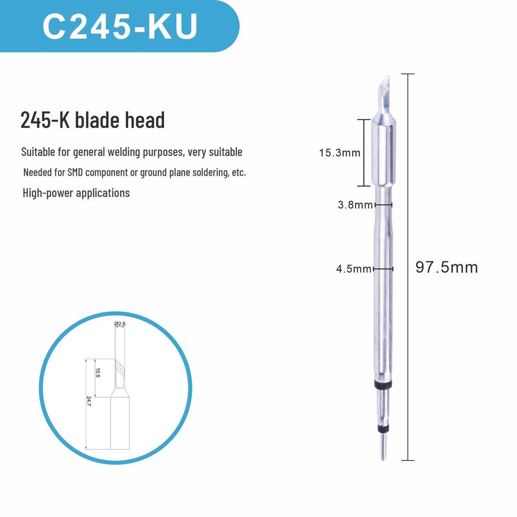 Высококачественный наконечник для паяльника из чистой меди C245K со встроенным нагревательным элементом