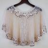 Princess Style Vingate Women's Wedding Lace Shawl Beaded Sequin Evening Cape Wedding Prom Performance