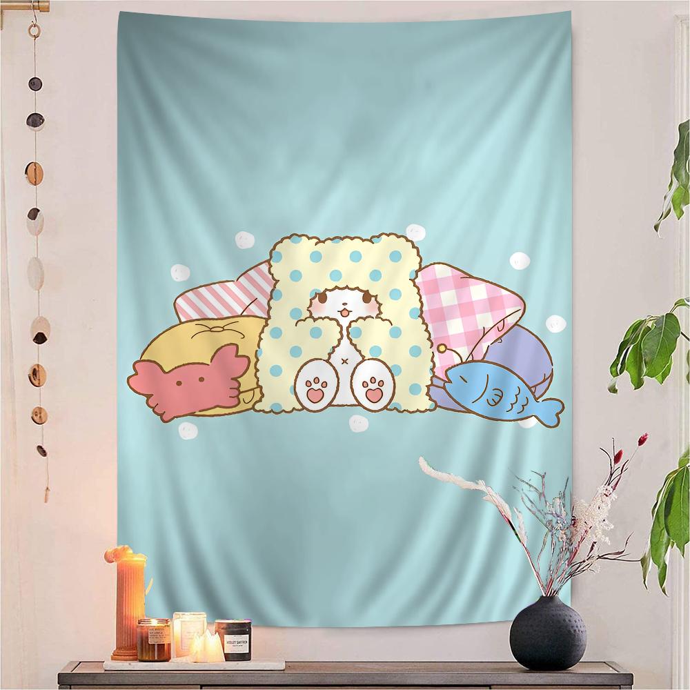Cute Cartoon Marumofubiyori Cartoon Tapestry for Living Room Home Dorm Decor INS Home Decor