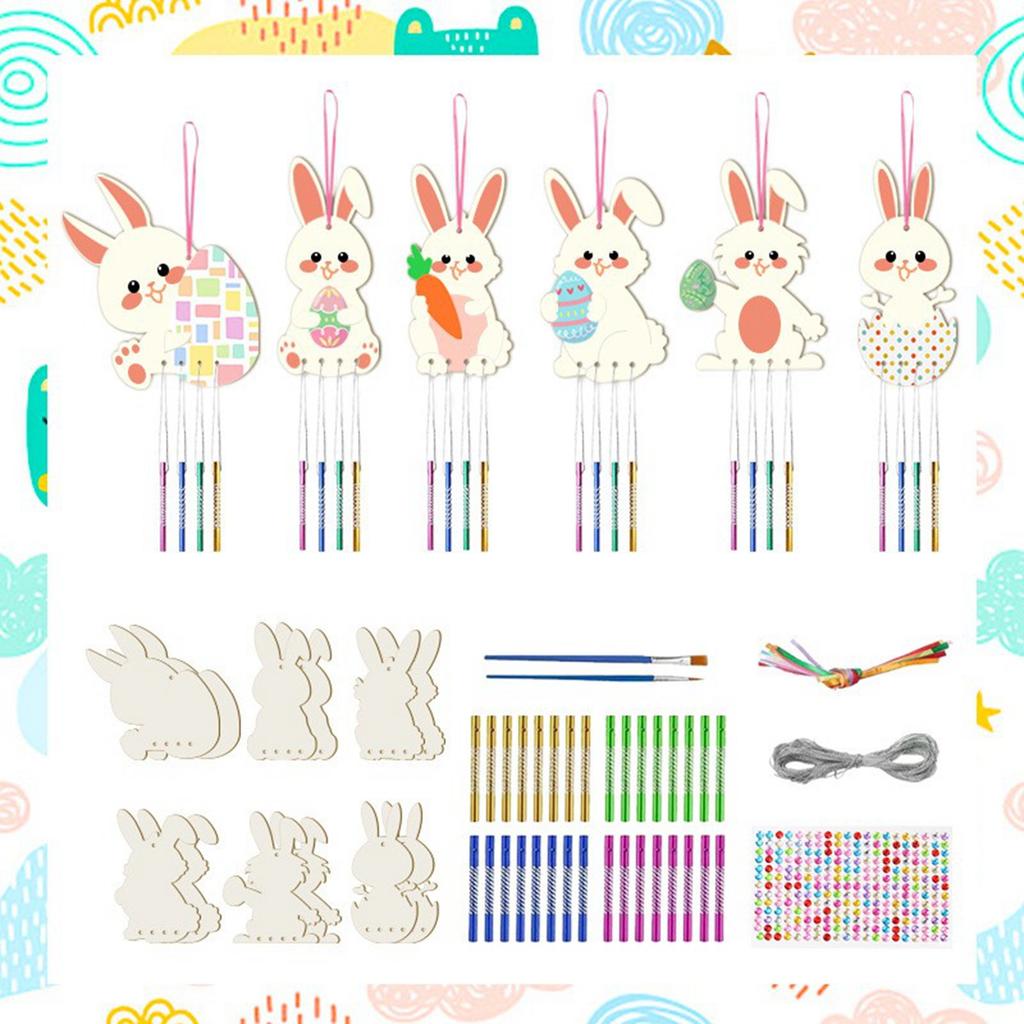 Wind Chime Craft Kit DIY Wind Chime Children's Painting Craft Ornaments Garden Home Decor.