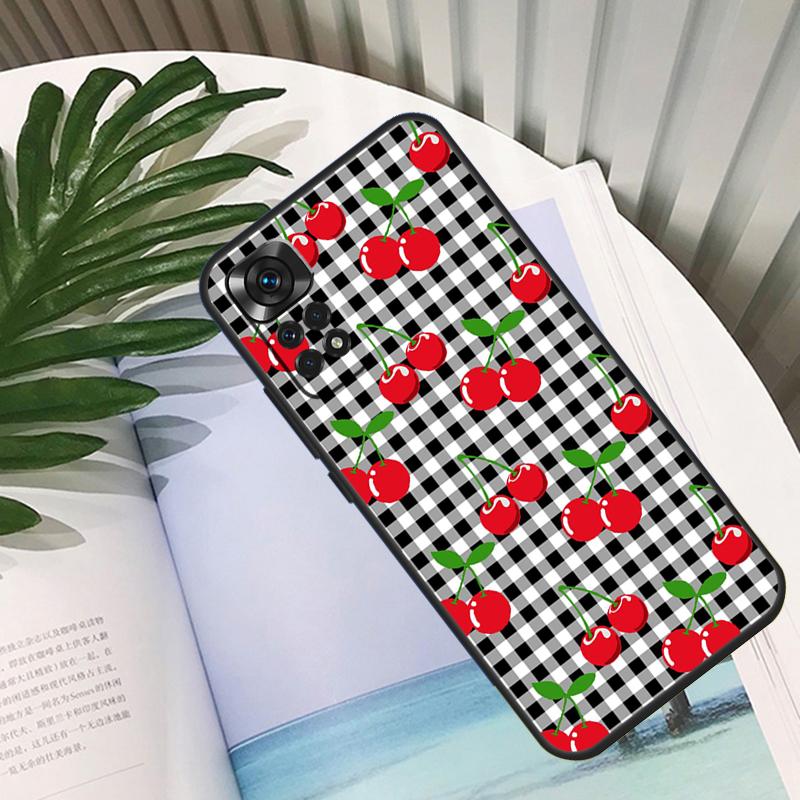 Food Fruit Red Cherry Case For Xiaomi Redmi Note 11 10 Pro Note 12 8 9 Pro 11S 10S 9S Redmi 10C 12C 9C 9T Coque