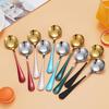 304 Stainless Steel  Spoon Coffee Spoon Round Head Spoon Dessert Mixing Spoons Kitchen Tableware Cutlery