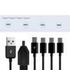 Разветвитель USB Type C для зарядки, многофункциональный кабель для зарядки 4 в 1, разветвитель USB на 4x Type C, кабель синхронизации данных, кабель USB C
