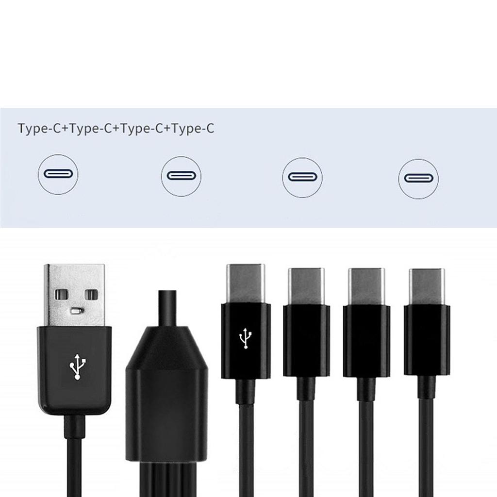 Разветвитель USB Type C для зарядки, многофункциональный кабель для зарядки 4 в 1, разветвитель USB на 4x Type C, кабель синхронизации данных, кабель USB C