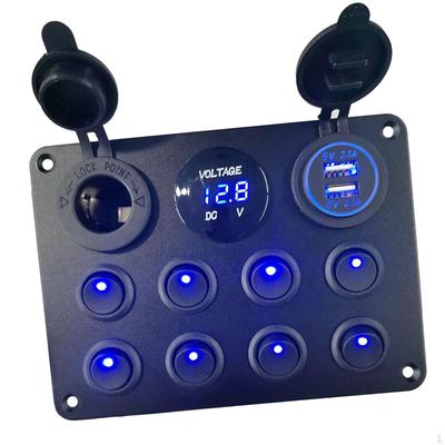 Панель с 8 тумблерами, двойной USB-порт, водонепроницаемые переключатели для автомобиля, морского судна, лодки