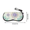 2D-Boho Floral Pattern Zipper Sunglasses Case, Stylish Mandala Flower Print Eyewear Protective Box, Lightweight Travel Eyeglasses Holder Organizer