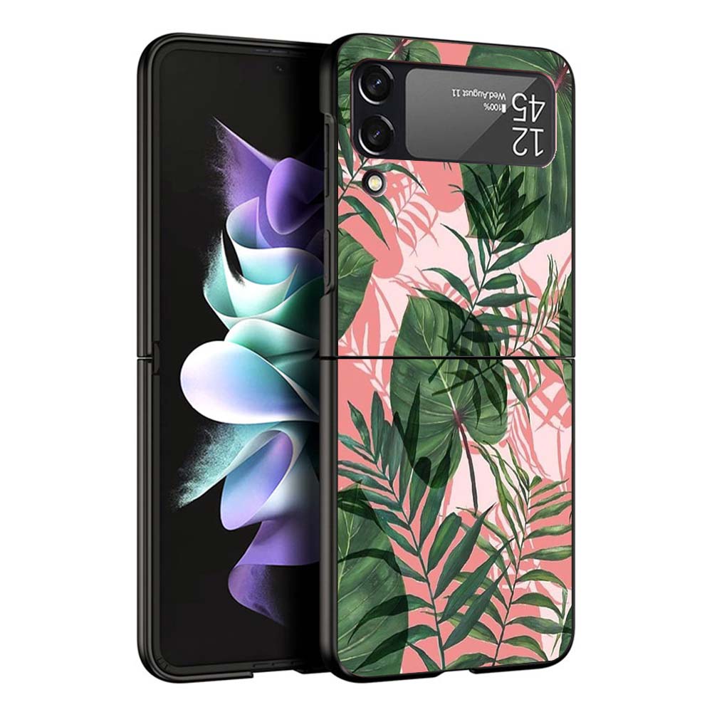Летние тропические растения Зеленый лист Чехол для телефона Для Samsung Galaxy Z Flip7 Flip6 5G Flip5 Flip4 Flip3 ZFlip 7 6 3 4 5 Ударопрочный Ba