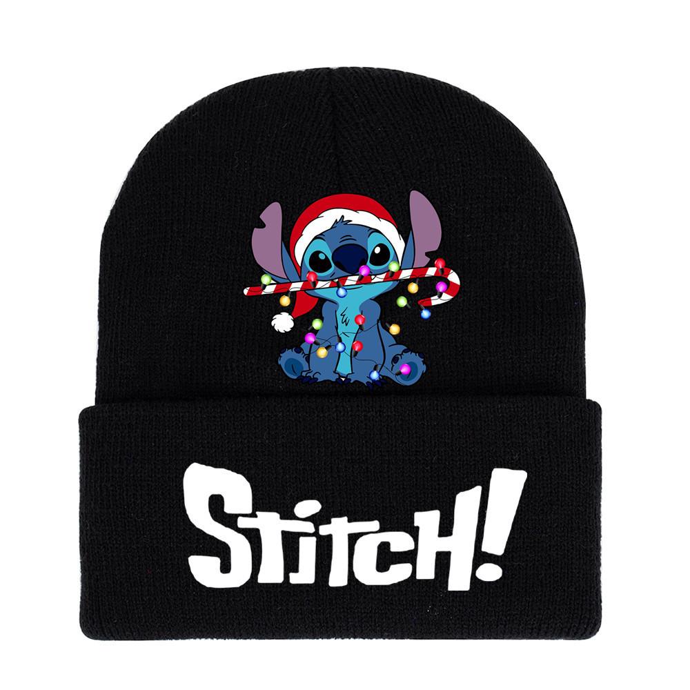 Disney Stitch Knit Beanie Winter Hat With Rolled Brim For Christmas Gifts Adults