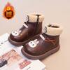 [Kids Cartoon Fleece Lined Ankle Boots Winter Warm Cotton Boots for Girls Toddler Martin Boots with Thick Sole]
