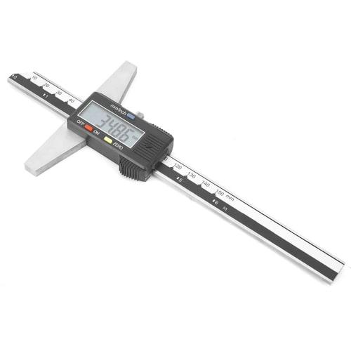 Digital Depth Gauge, Measuring Range 0-150mm, for Measuring External and Internal Diameters, Depth, and Steps, High Precision, Stainless Steel with St