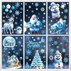 3D Christmas Snow Bear Window Clings - Cute Ice and Snow Bear Stickers for Glass