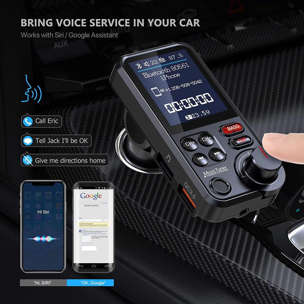 BT93 Car Wireless Bluetooth Radio FM Transmitter MP3 Player Audio Charging Handsfree Adjustable BASS High/Low MP3 Equalizer