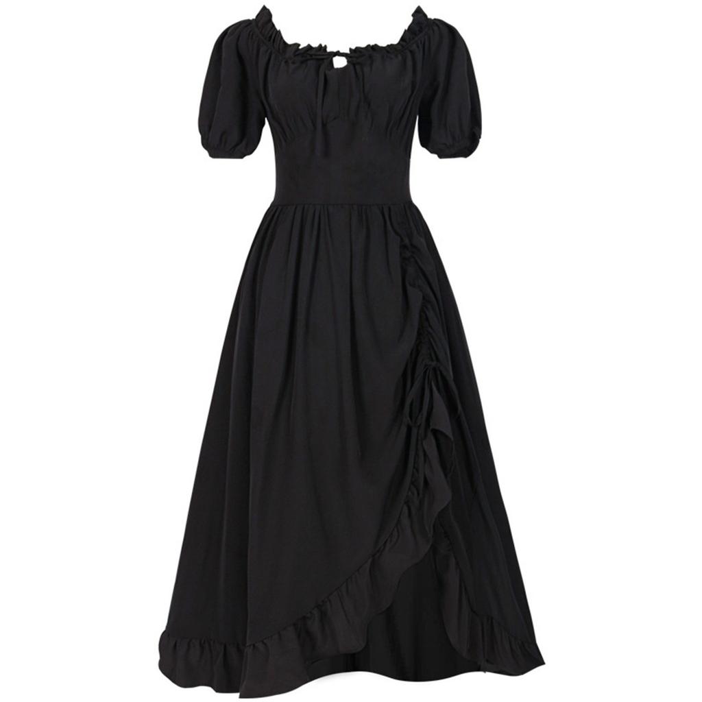Women's Elegant And Beautiful Retro Drawstring Ruffle Dress