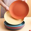 1/4/6 шт. круглая тарелка для салата, десерта, многоразовая, складная, небьющаяся, пшеничная соломенная тарелка, безопасная для микроволновки, фруктовая тарелка для обеда