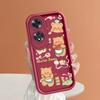 For Realme 11 11x 12x 12 Pro C21 C30 C33 C35 C65 OPPO A18 A38 A60 A96 Reno 10 11 12 Pro Soft Silicone Square Cartoon Lovely Bear Phone Case