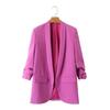 Spring and Autumn Commuter Urban Leisure Versatile Candy Women's Pleated Sleeve Blazer