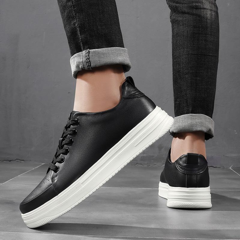 Модные весенние белые повседневные туфли на шнуровке из натуральной кожи для мужчин, высококачественные нескользящие кроссовки для скейтбординга, удобные универсальные молодежные кроссовки