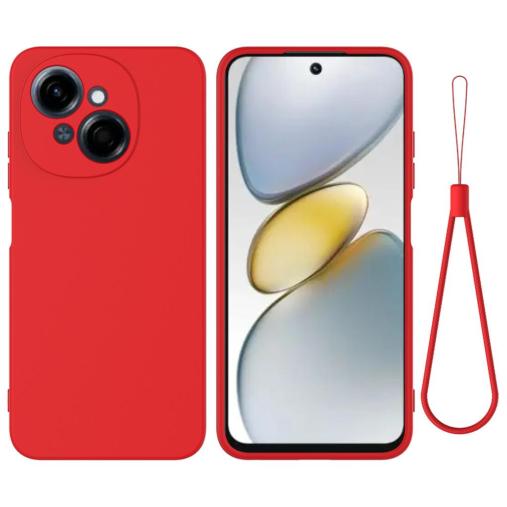 Для TECNO Spark Go 2025/Spark Go 1/Pop 9 4G Чехол Жидкий силикон Защита от царапин Чехол для телефона с ремешком для руки