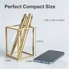 Glass Pen Holder Clear Pencil Cup Desk Organizer Transparent Office Supplies Holder for Pens Pencils Markers Makeup Brush Holder