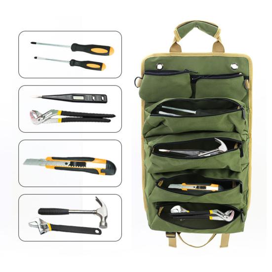 Свернутая сумка для инструментов с ручкой, водонепроницаемая, износостойкая, портативная, сверхпрочная, органайзер для инструментов, сумка для хранения