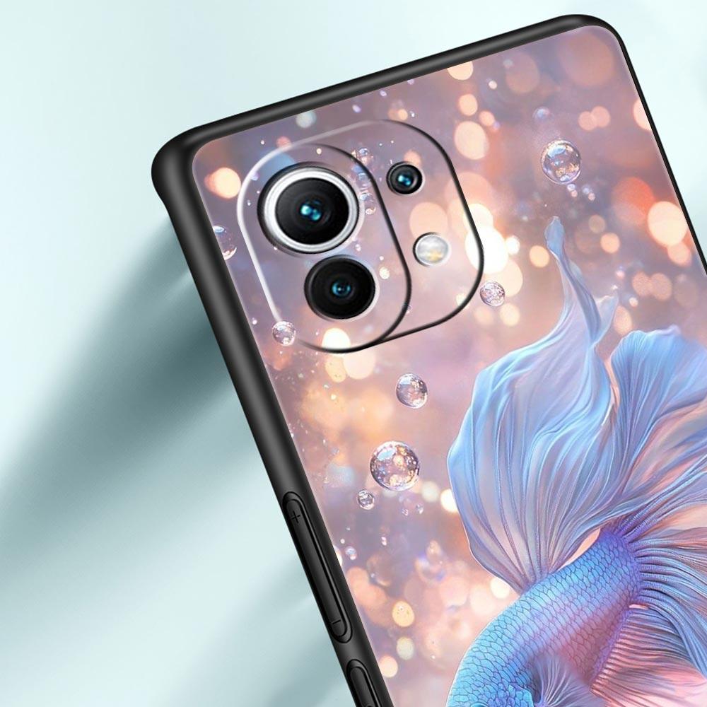 Чехол-бампер для телефона с плавающей золотой рыбкой для Xiaomi Mi 17 Pro Max 15 14 13 12 11 Ultra 15T 14T 13T 12T 11T Pro Lite Мягкий TPU Чехол-сумка