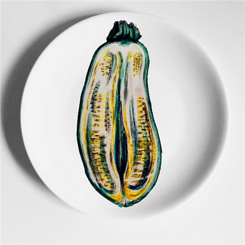 Segmented Fruit Plates Vegetable Style Craft Desktop Wall Hanging Decorative Dishes Colorful Home Decor Illustration