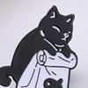 Brooch Pin Exquisite Costume Accessories Lapel Badge Cute Cartoon Black White Cat Animal Badge