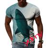 Summer Leisure Sharks And Whales Pattern Men's T-shirt Hip Hop 3D Print Personality  Rod Neck Short Sleeve Tops Fashion Clothes