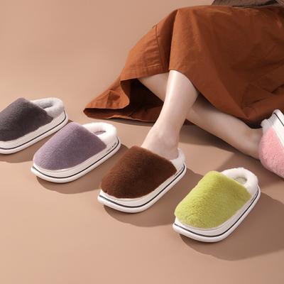 Модные пушистые тапочки для женской уличной осени и зимы, новые стили, домашние тапочки из хлопка на толстой подошве, zapatillas de mujer