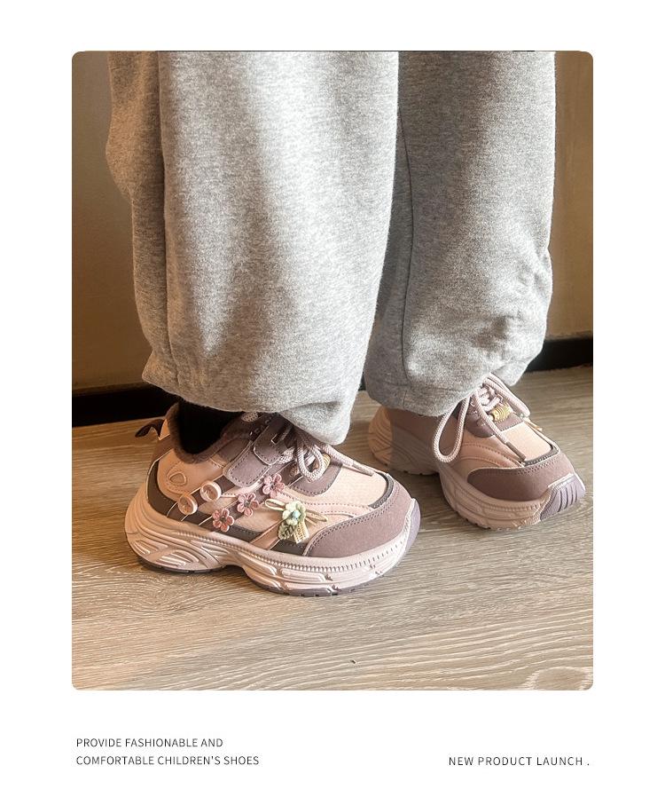 Зимние бархатные кроссовки для детей 2025 года - Корейский стиль для девочек