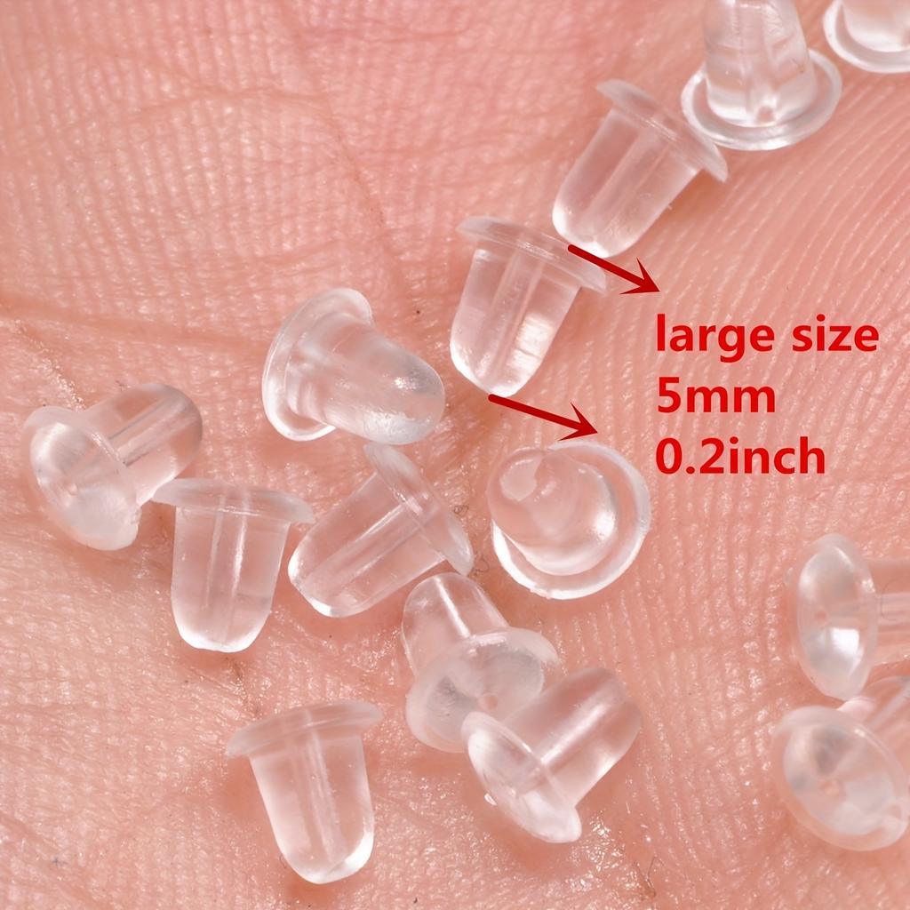 100 шт. 5 мм Застежки-пуссеты с капюшоном для серег, резинки для волос, аксессуары для серег, женские модные серьги