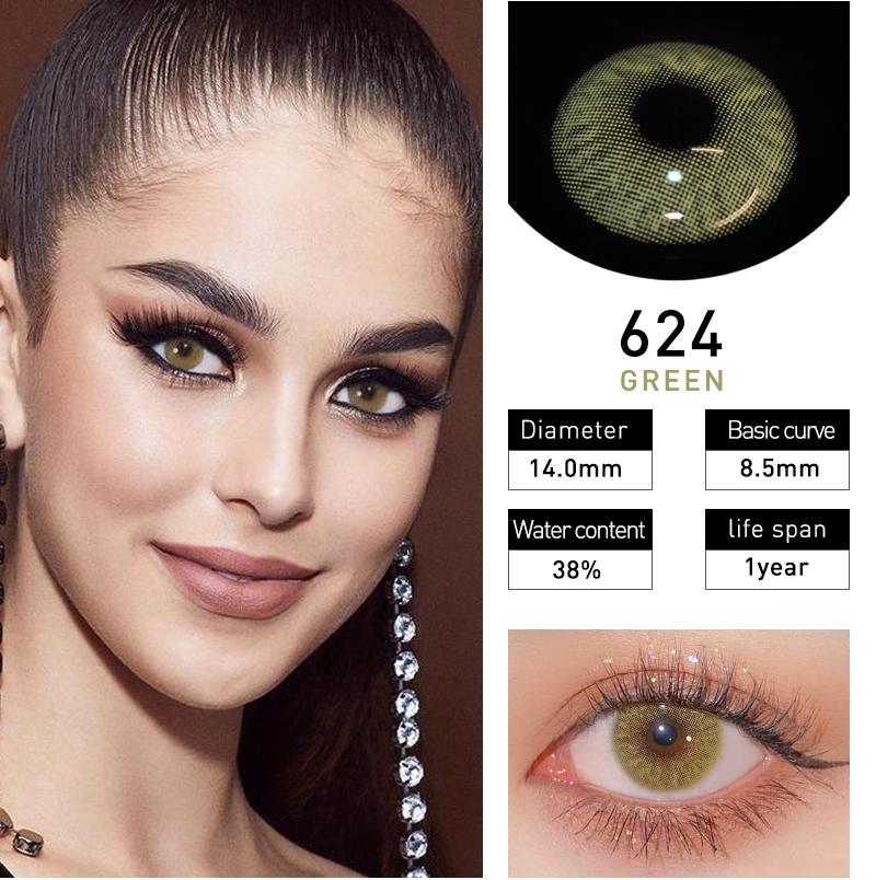 Colored Contact Lenses 2pcs Cosmetic Contacts Yearly with Case