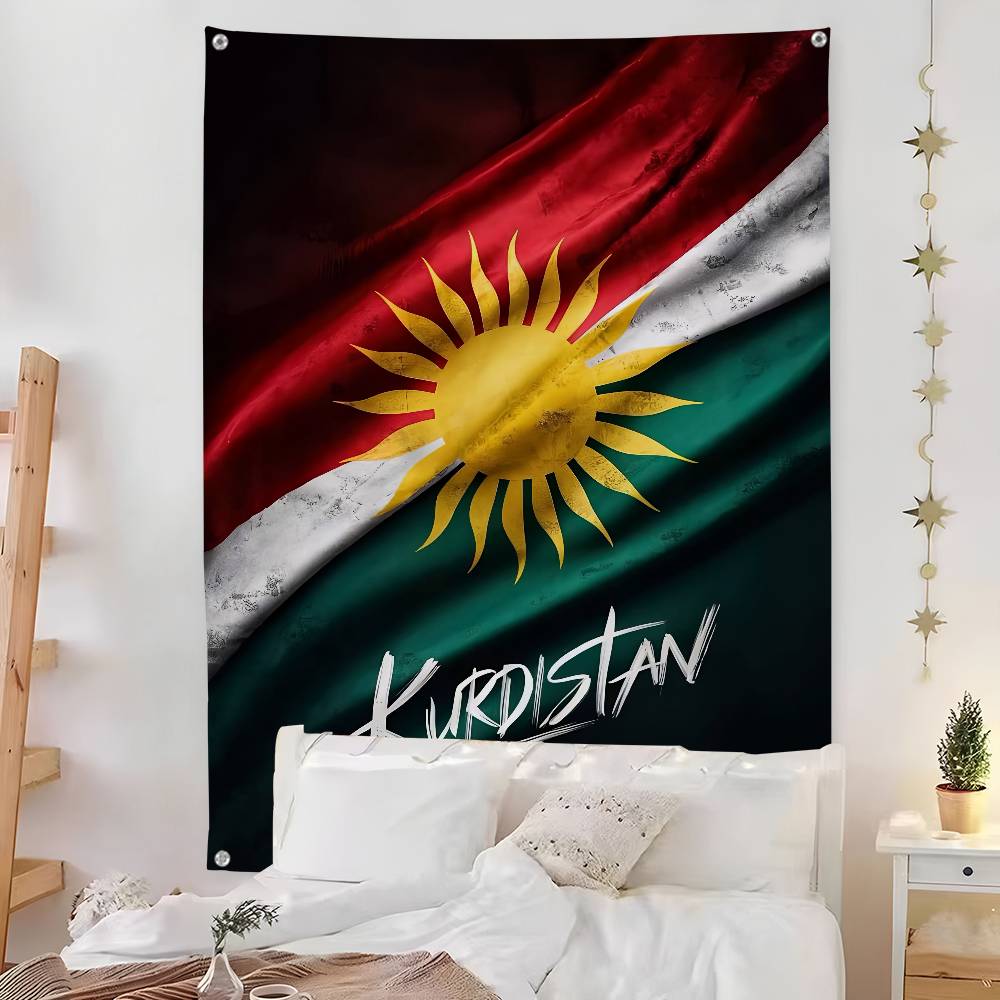 Флаг Курдистана Карта Флаг Комната Спальня Дом Настенное Украшение для улицы Концерт Печатный Фон Декорация Художественное Знамя