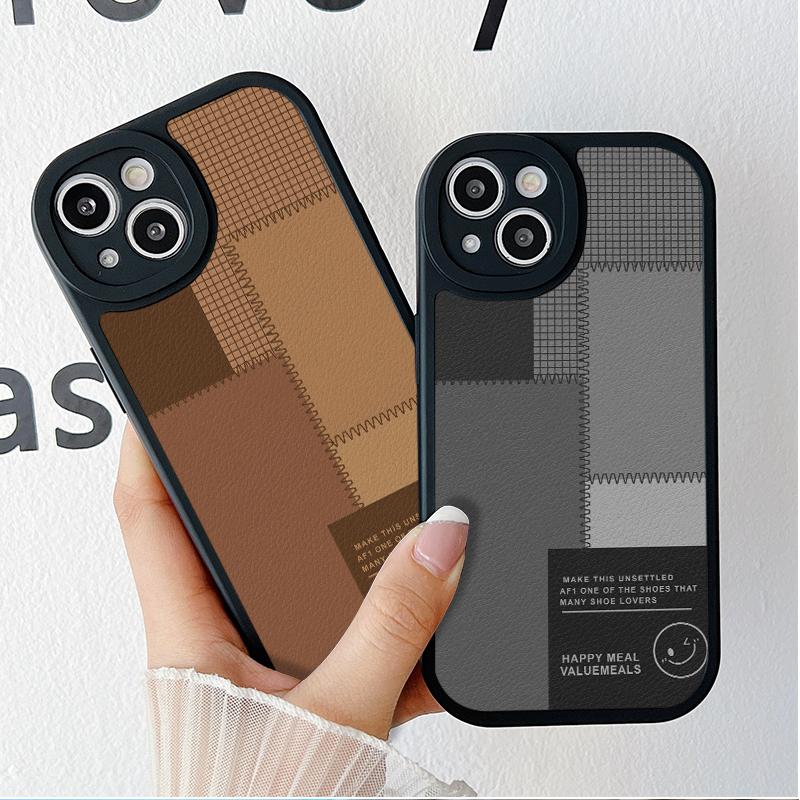 Кожаный черный корпус, силиконовый гибкий мягкий чехол из ТПУ, модная задняя крышка для мобильного телефона с принтом для iPhone, Samsung, Xiaomi