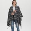Autumn and Winter Fringed Shawl Fashion Thickened Imitation Cashmere Dual-purpose Scarf Cape