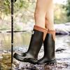 Женские хлопковые дождевики, модные высокие нескользящие резиновые сапоги, верхняя одежда, длинная обувь для ручья, водные сапоги, всесезонные водные сапоги, обувь для кемпинга
