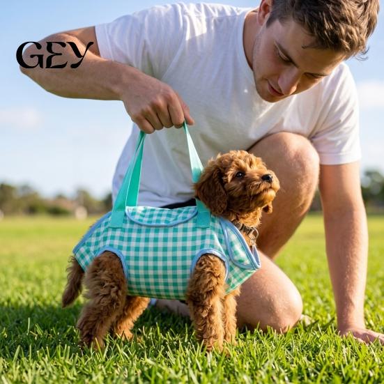 Foldable Pet Travel Bag Crossbody Carrier, Dog Carrier Sling with Four Leg Holes, Breathable Durable Canvas Cat Adjustable Strap for Small Dogs