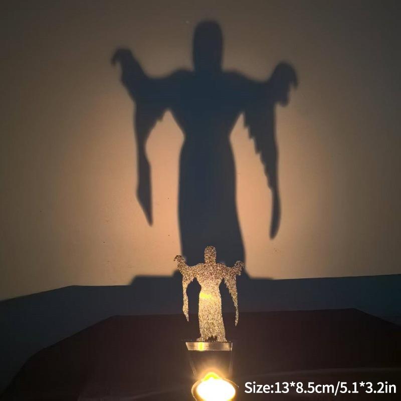 Funny Shadow Stand Metallic Candle Holder Halloween Decoration Desktop Ornaments Scary Tea Light Candle Stands Party Decor