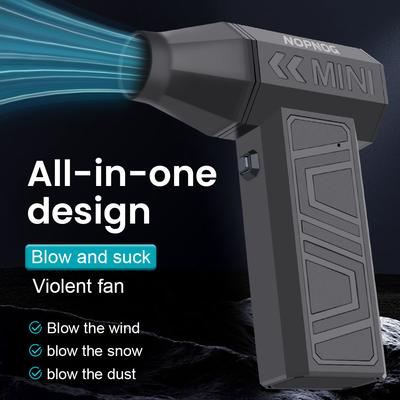 Чистящий инструмент для воздуходувки Turbo Jet Fan 4-ступенчатый регулируемый электрический воздушный пылесос для автомобиля снегоочиститель 130000 об/мин портативная зарядка Type-C
