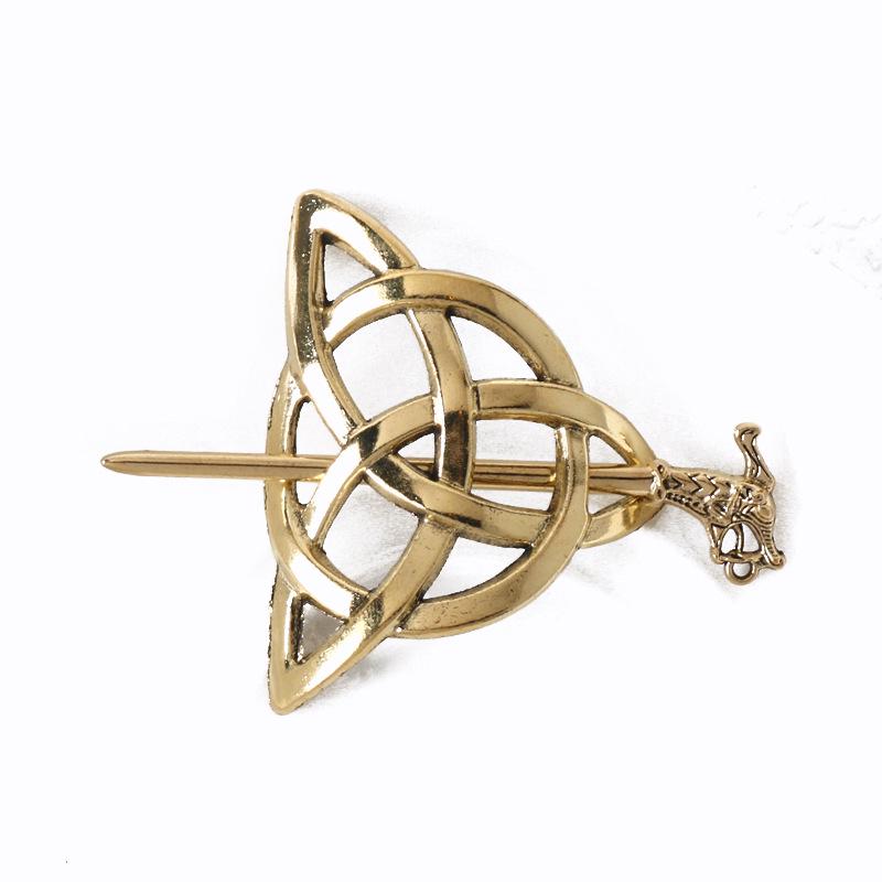 Европейская и американская ретро заколка для волос с кельтским узлом - Металлическая корона для высокой прически