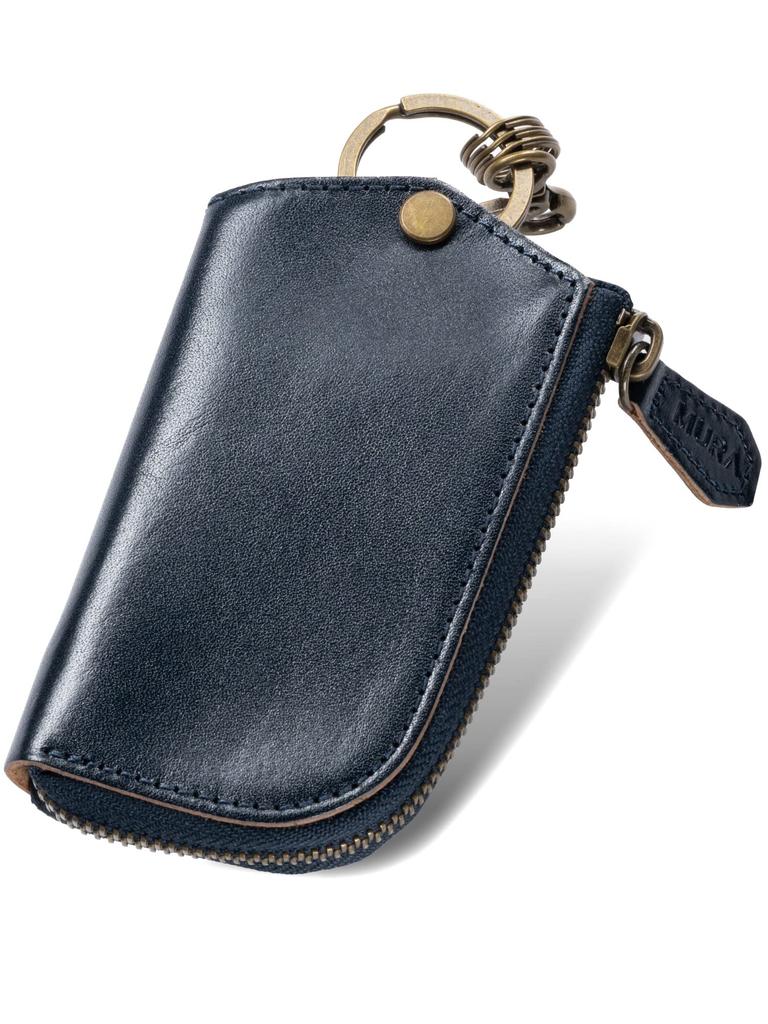 MURA Key Case Genuine Leather Italian Leather Men's (Navy)