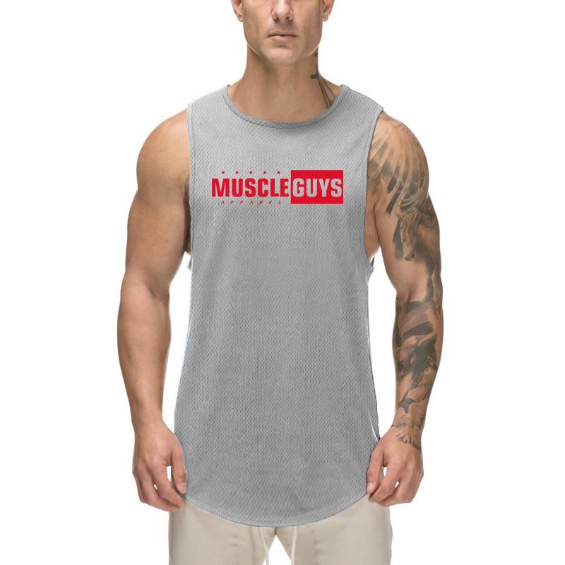 Do The Work Muscleguys Летняя новая брендовая спортивная быстросохнущая рубашка для бодибилдинга и фитнеса с сеткой, модная дышащая крутая рубашка без рукавов