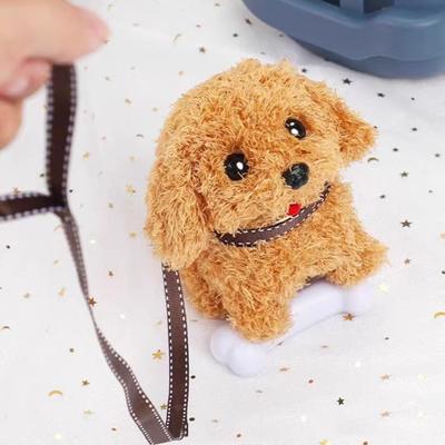 Электрическая плюшевая игрушка для собак Baby Tummy Time Интерактивная лающая игрушка для щенка, виляющая хвостом, ходячая игрушка для щенка Раннее образование Ползающая игрушка для животных Малыши Мальчики Девочки Подарок