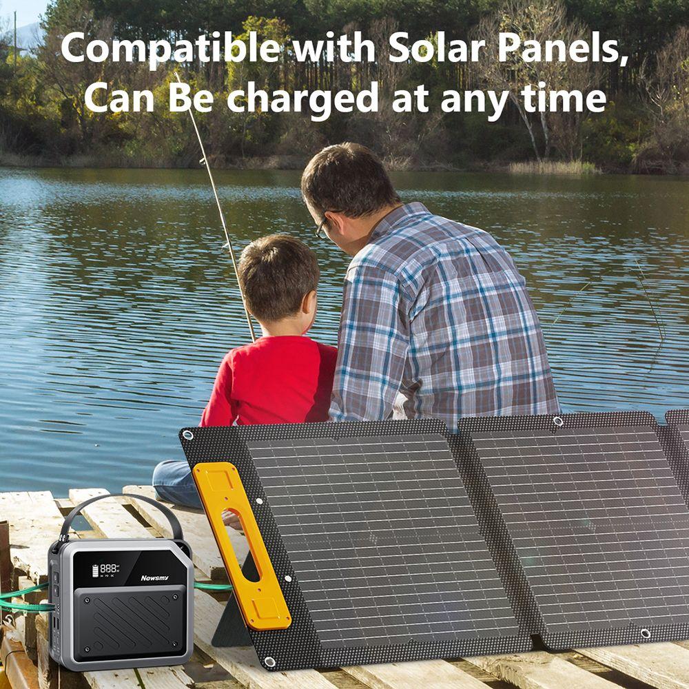 Портативная электростанция NEWSMY P72, 268 Вт 270 Втч/72000 мАч литий-железо-фосфатный аккумулятор с прожектором, 2×100 Вт USB-C PD, 5 выходов