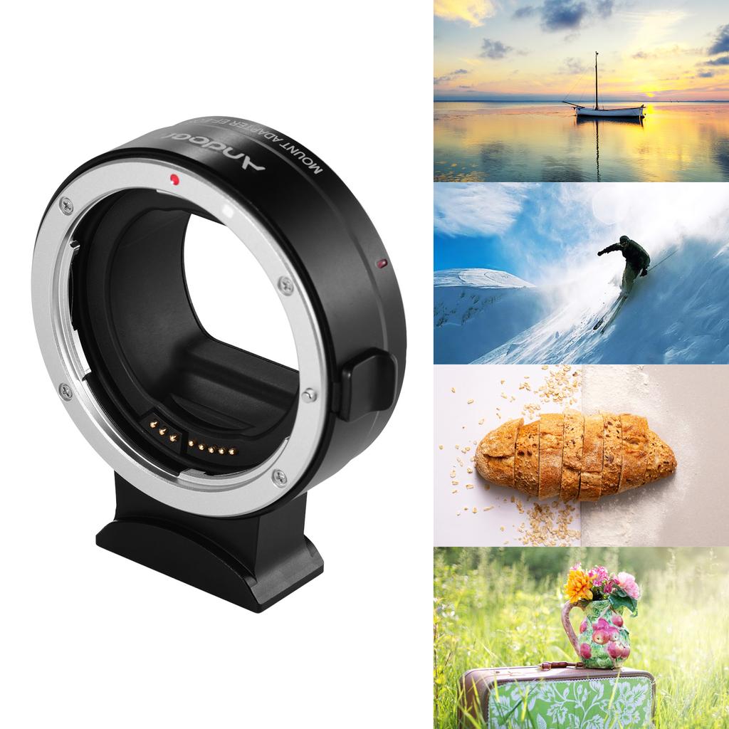 Andoer EF-EOSR Auto Focus Camera Lens Adapter Ring IS Image Stabilization Electronic Aperture