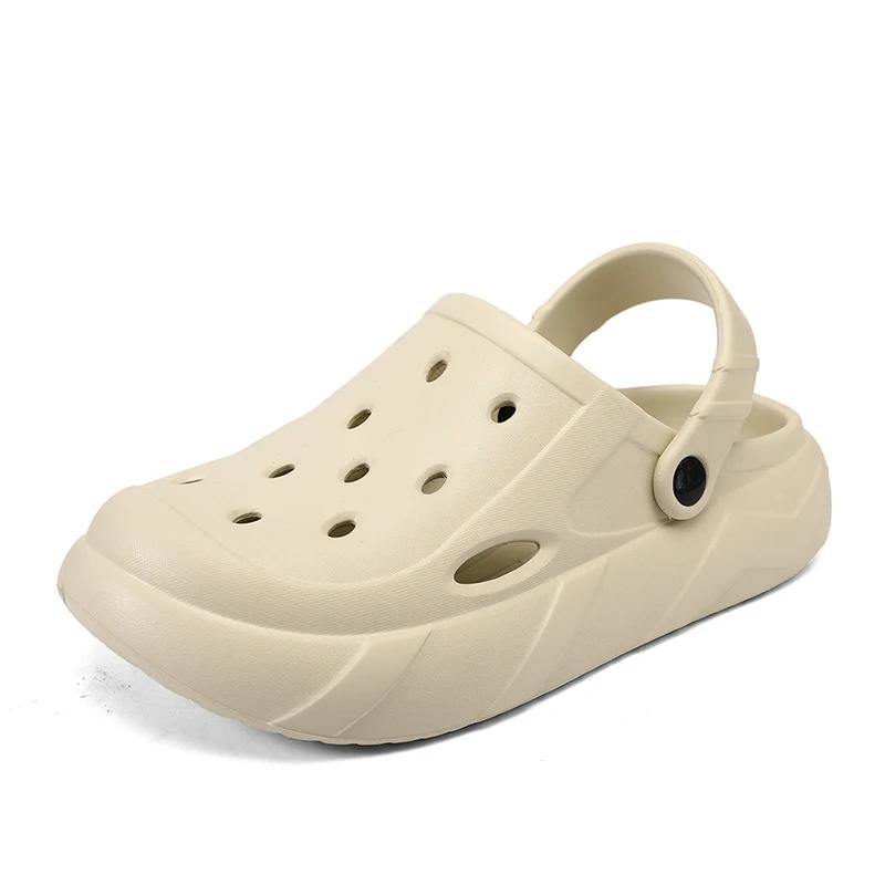 Summer Men Slipper Fashion Thick Sole Clogs Beach Clogs Indoor House Shoes Sneaker Non-slip White Sports Sandals for Men