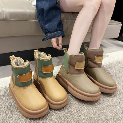 Зимние женские зимние сапоги с плюшевой стелькой, ручная работа, натуральная кожа, ботильоны челси, водонепроницаемые теплые меховые сапоги, мягкие толстые зимние сапоги