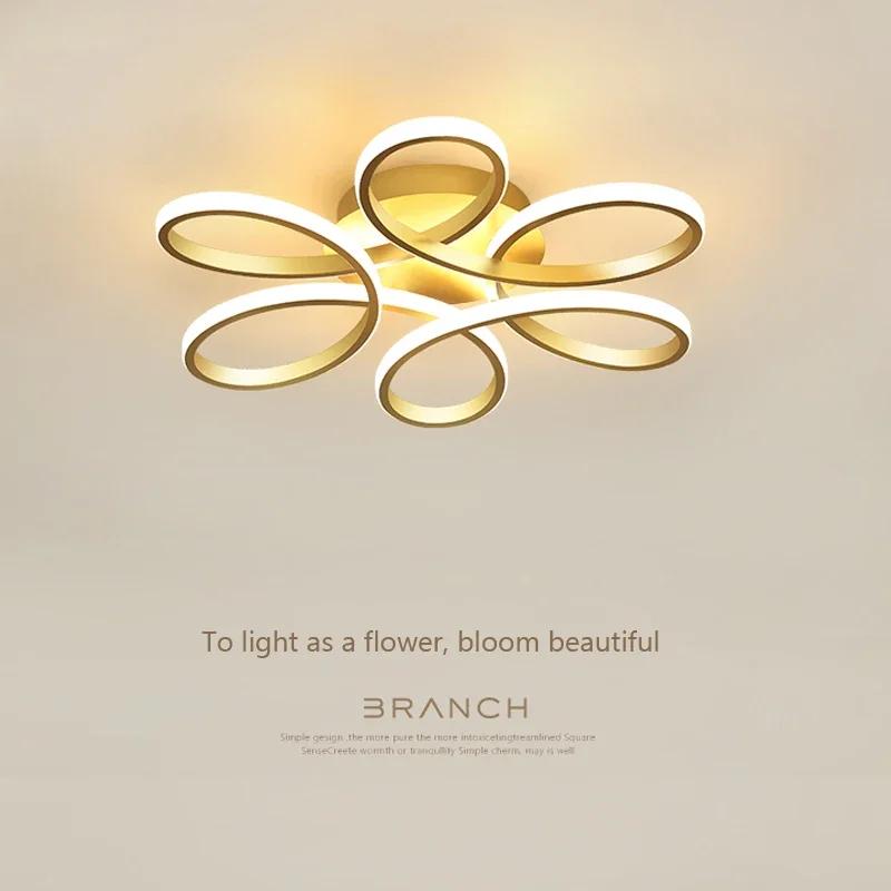 Современный светодиодный потолочный светильник для гостиной, ресторана, спальни, люстра с шестью лепестками, потолочные светильники, домашний декор, приспособление