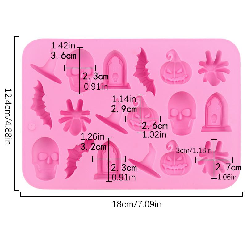 1 шт. 18 полостей Хэллоуин силиконовые формы призрак тыква летучая мышь череп ведьма шляпа для DIY Хэллоуин шоколад конфеты форма для выпечки