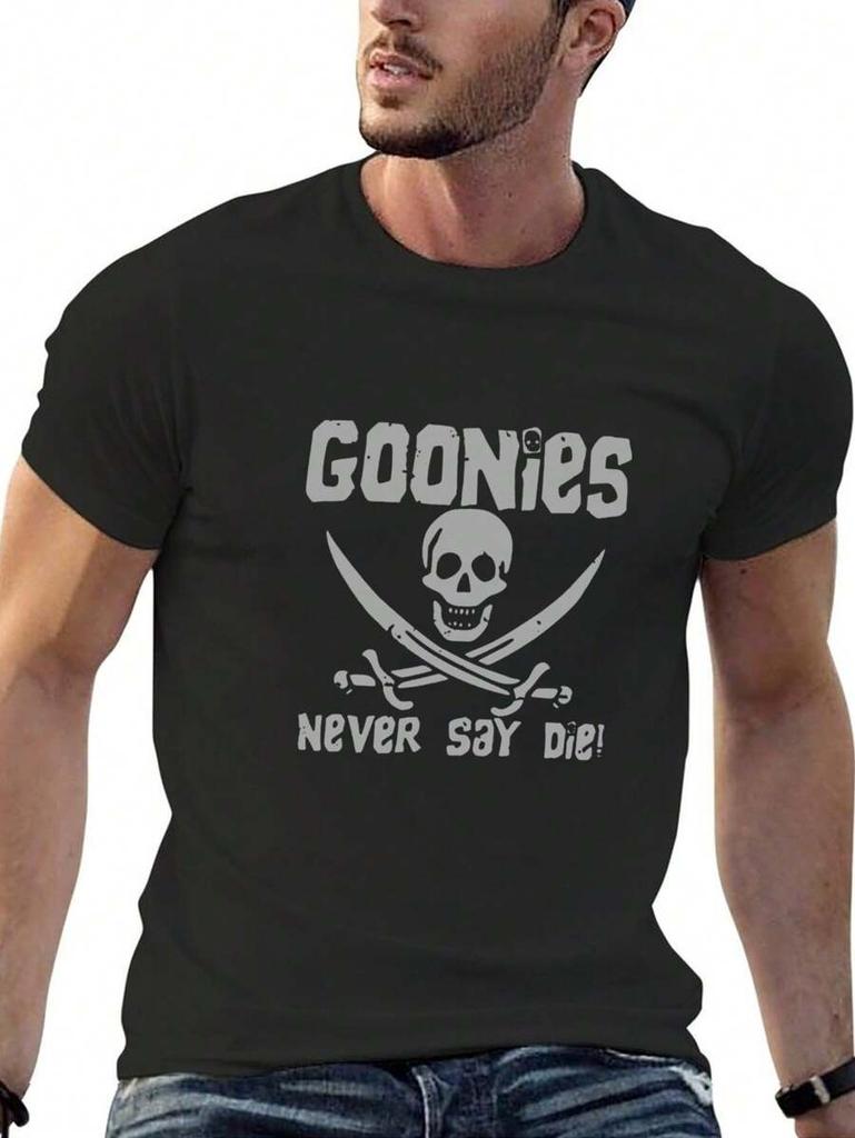 Skull Series Goonies Never Say Die! Pattern Printing Unisex T-Shirt